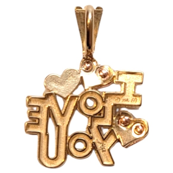 14 Karat Yellow/ Rose Gold "I Love You" Pendant #20169 - Picture 4 of 8